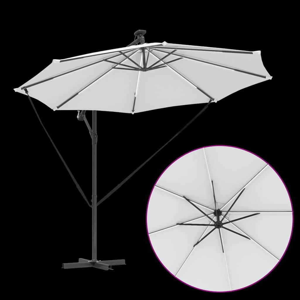 Parasol 294 x 294 x 248 cm Polyester og Aluminium Sandfarvet