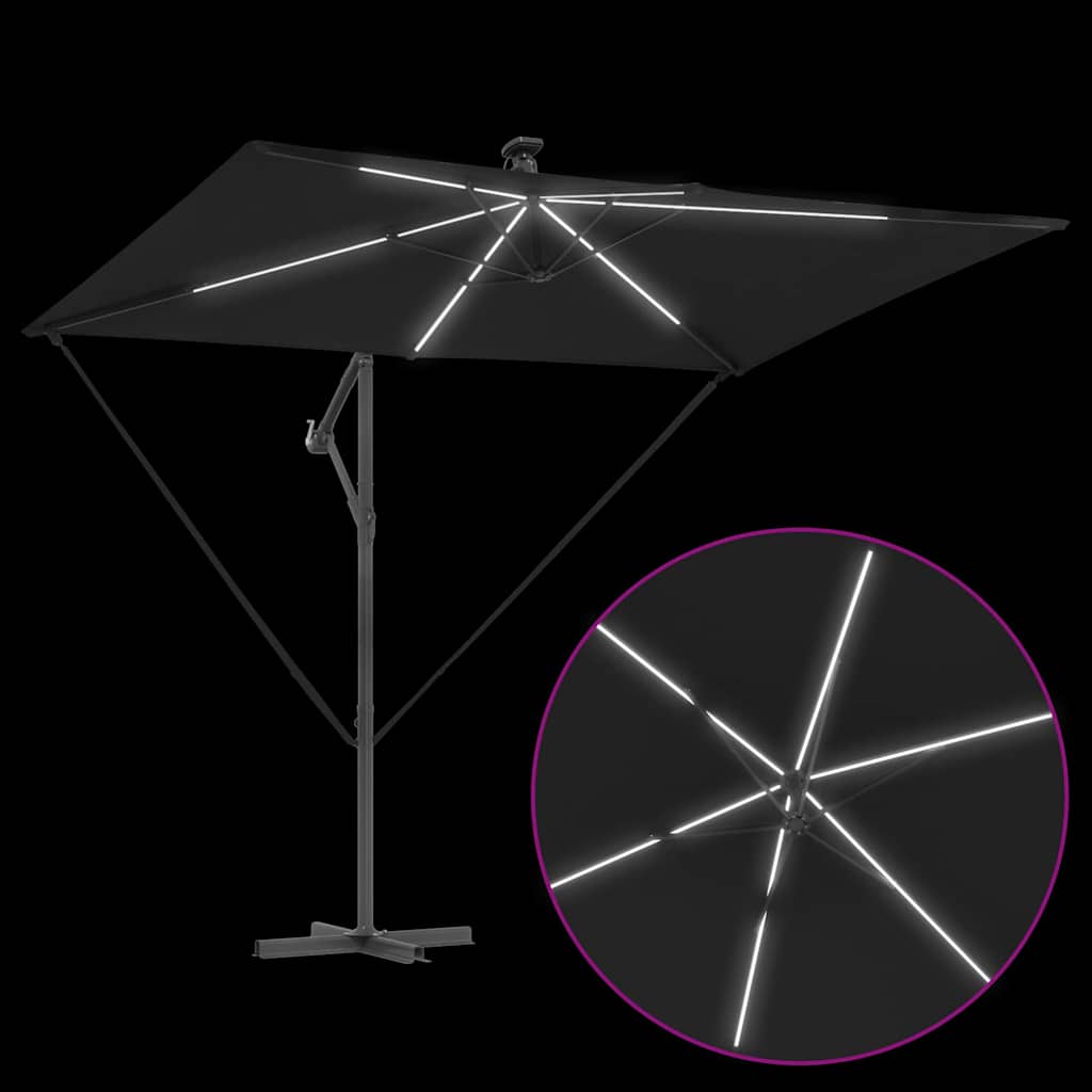 Parasol 294 x 200 x 270 cm Polyester og Aluminium Sort