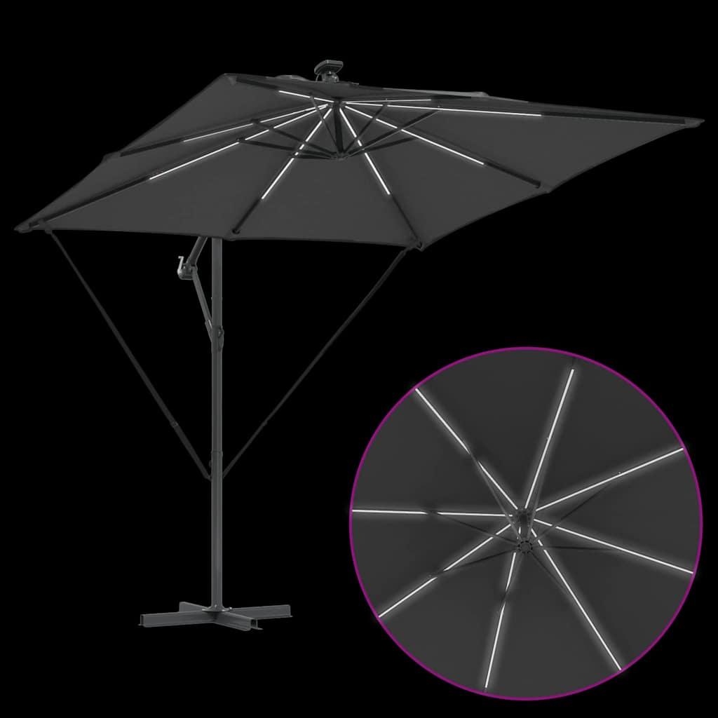 Parasol Antracit 249 x 249 x 250 cm Polyester og Aluminium