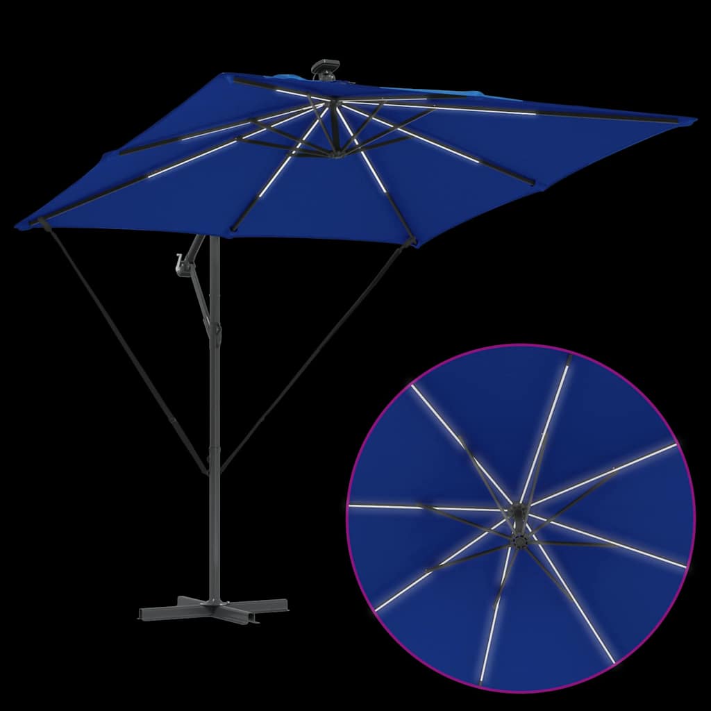 Parasol 249 x 249 x 250 cm Polyester og Aluminium Azurblå