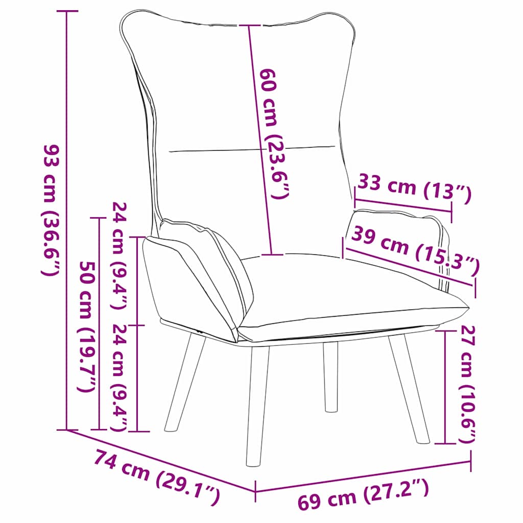 lænestol Cappuccino 69 x 74 x 93 cm Kunstlæder