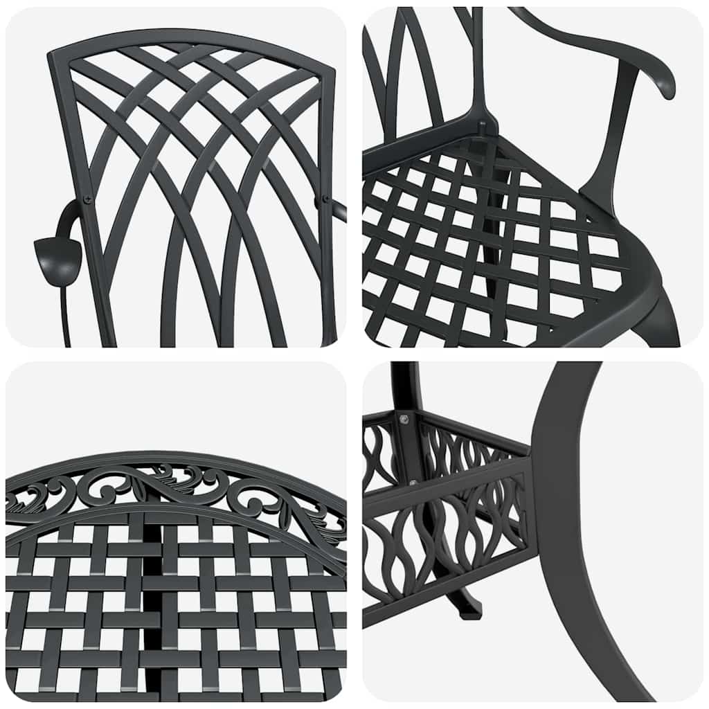 Have Spisebordssæt 5 pcs Sort Aluminium