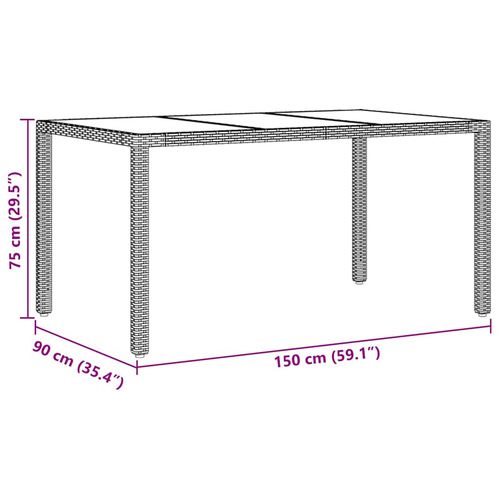 Have Spisebordssæt 7 pcs Sort polyrattan
