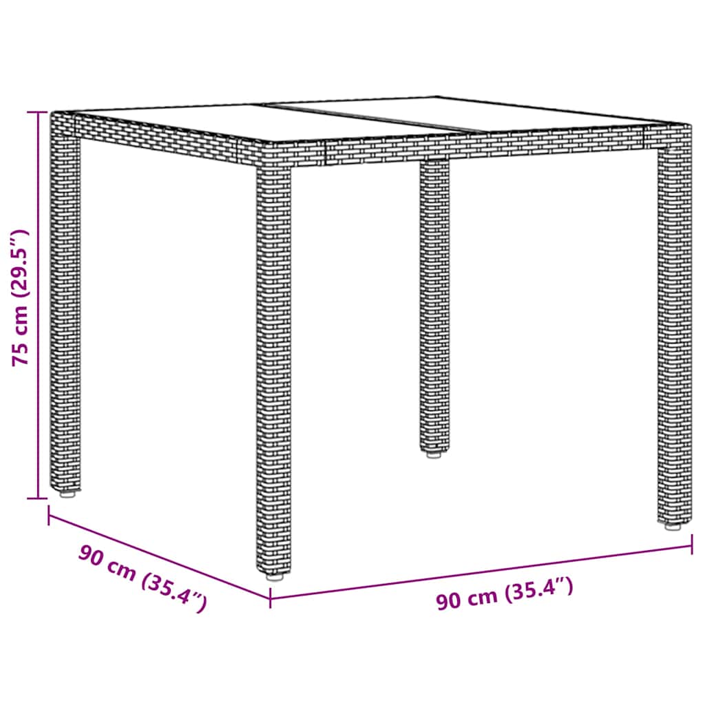 Have Spisebordssæt 3 pcs Brun polyrattan