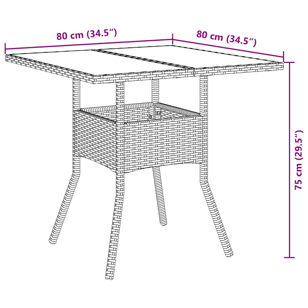 Have Spisebordssæt 5 pcs Grå polyrattan