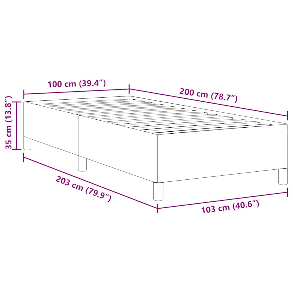 Box spring seng Lysegrå 100 x 200 cm Velourstof