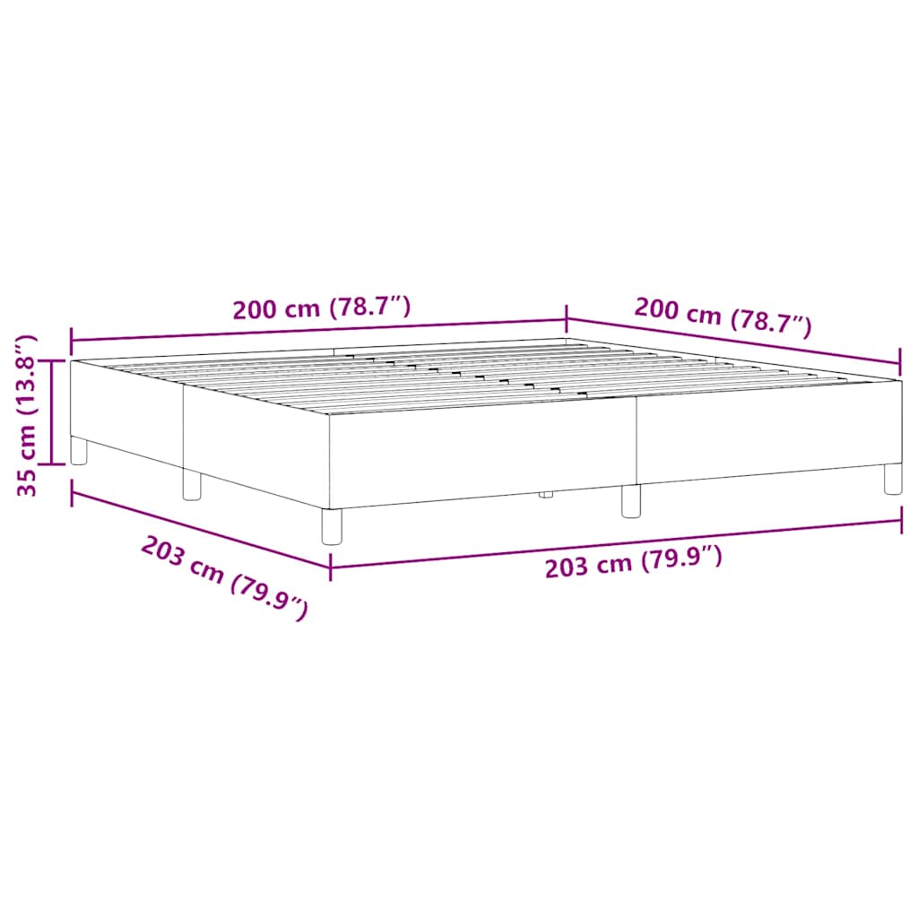 Box spring seng Blå 200 x 200 cm Velourstof