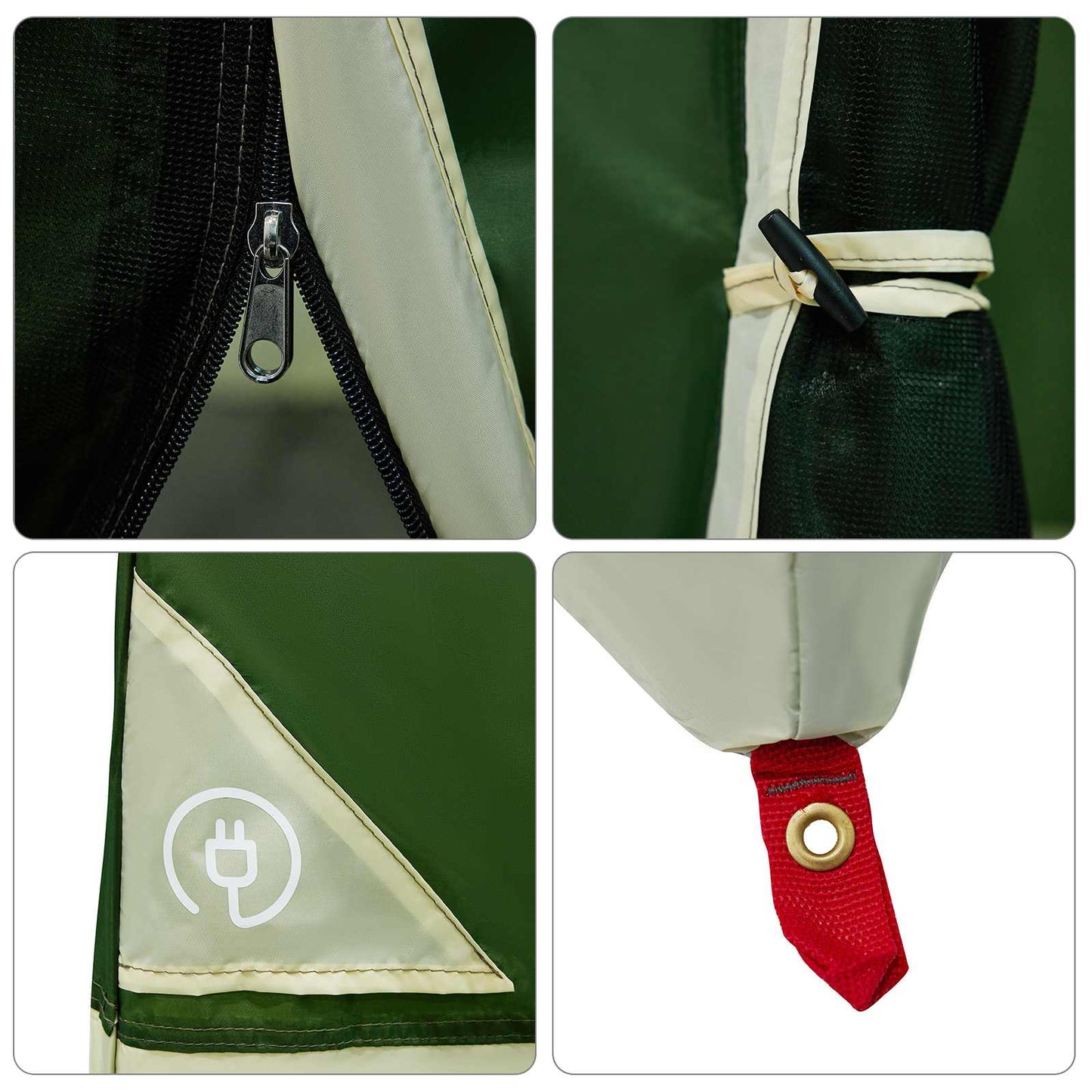 Camping Telt Sæt med tag 2 pcs Grøn Taffeta og Stof