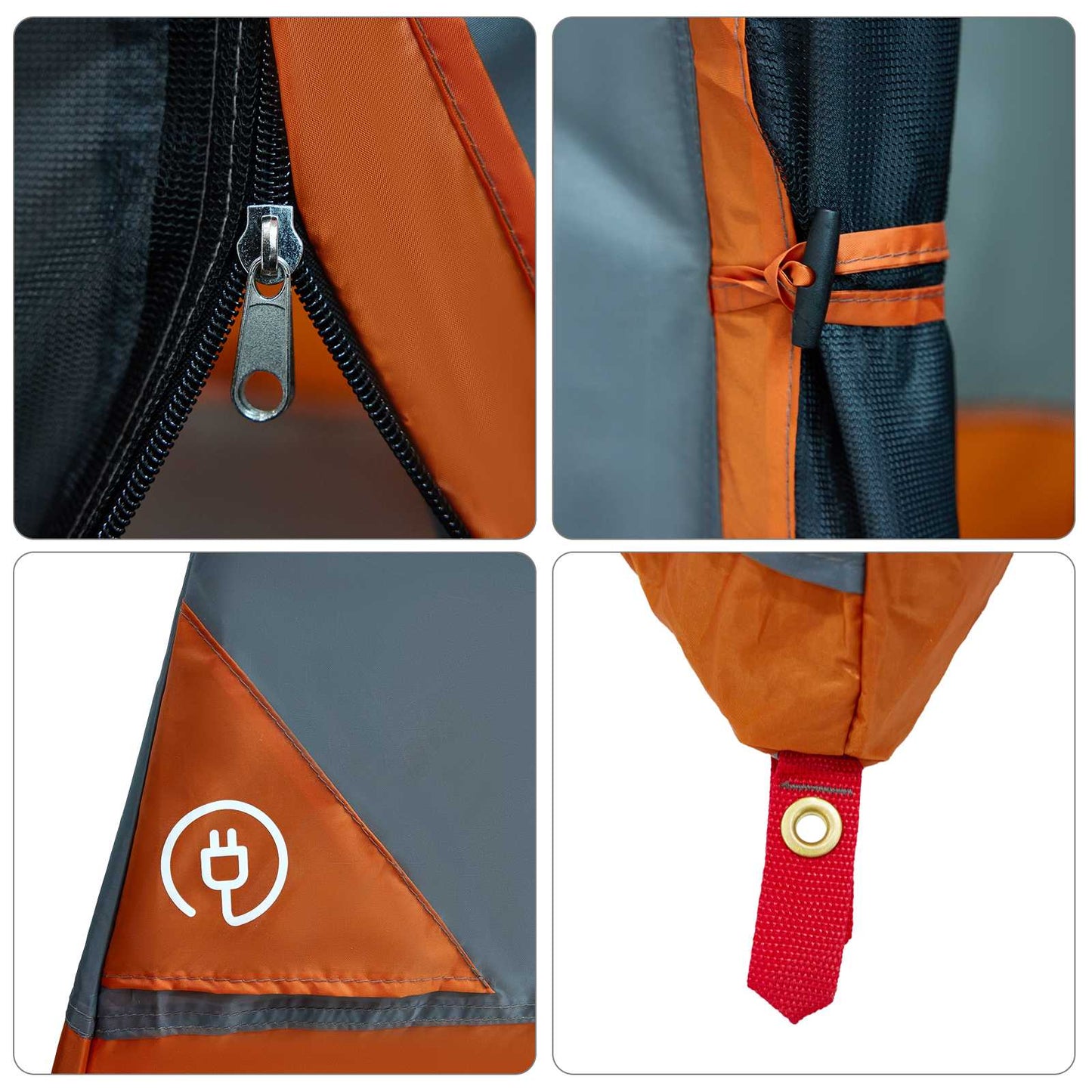 Camping Telt Sæt med tag 2 pcs Orange Taffeta og Stof