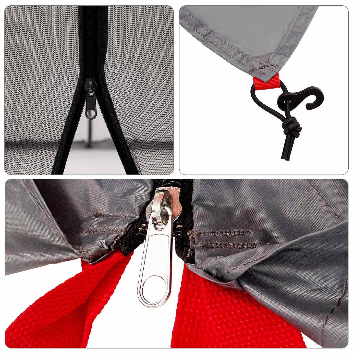 Camping Telt Sæt med tag 2 pcs Grå og orange Taffeta og Stof