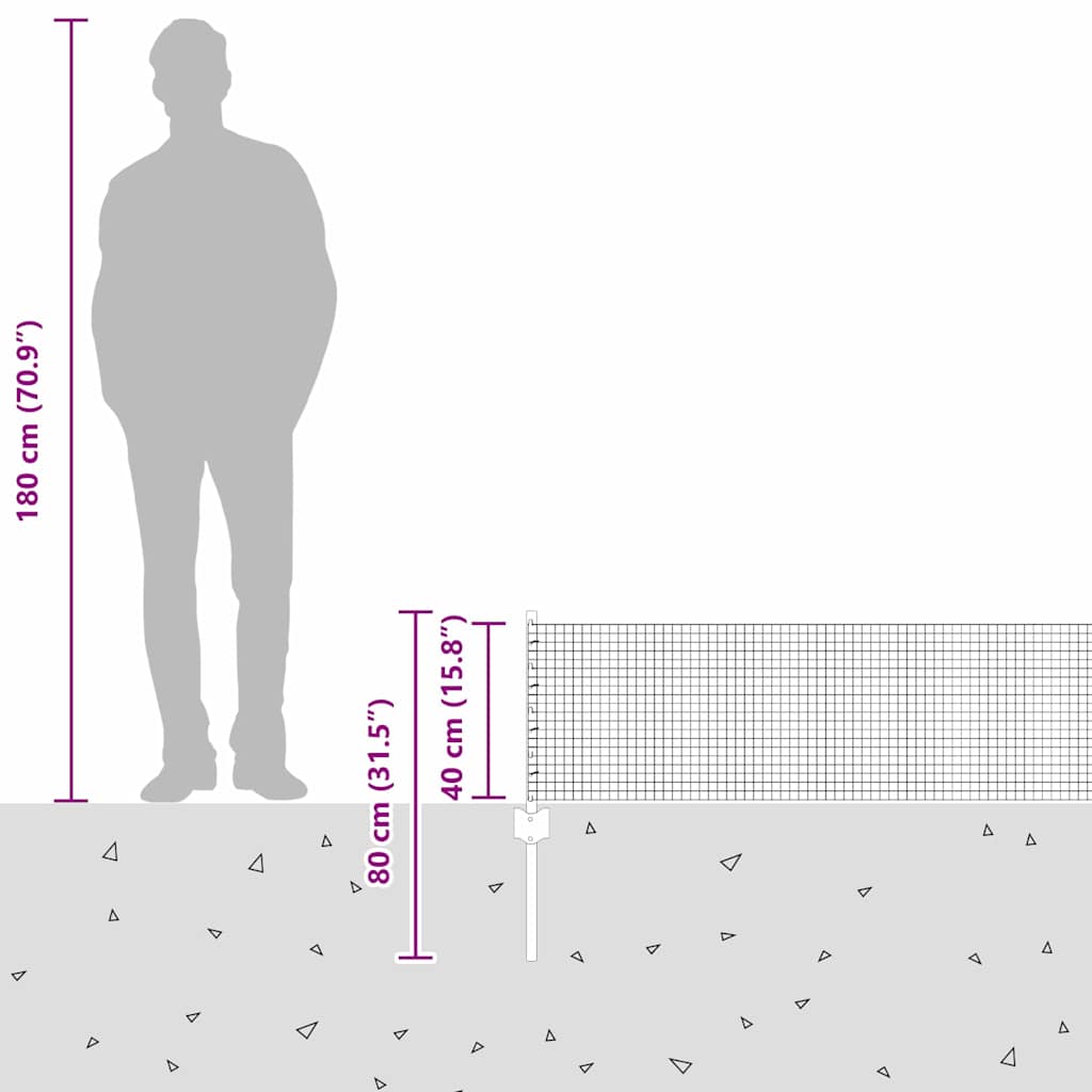 Svejsede trådhegn med stolper 10 x 0,4 m PVC-belagt stål Grå