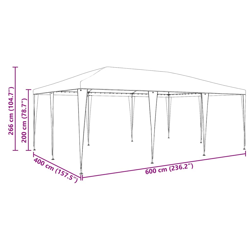 Party Tent Grøn 600 x 400 x 266 cm Polyethylen og stål