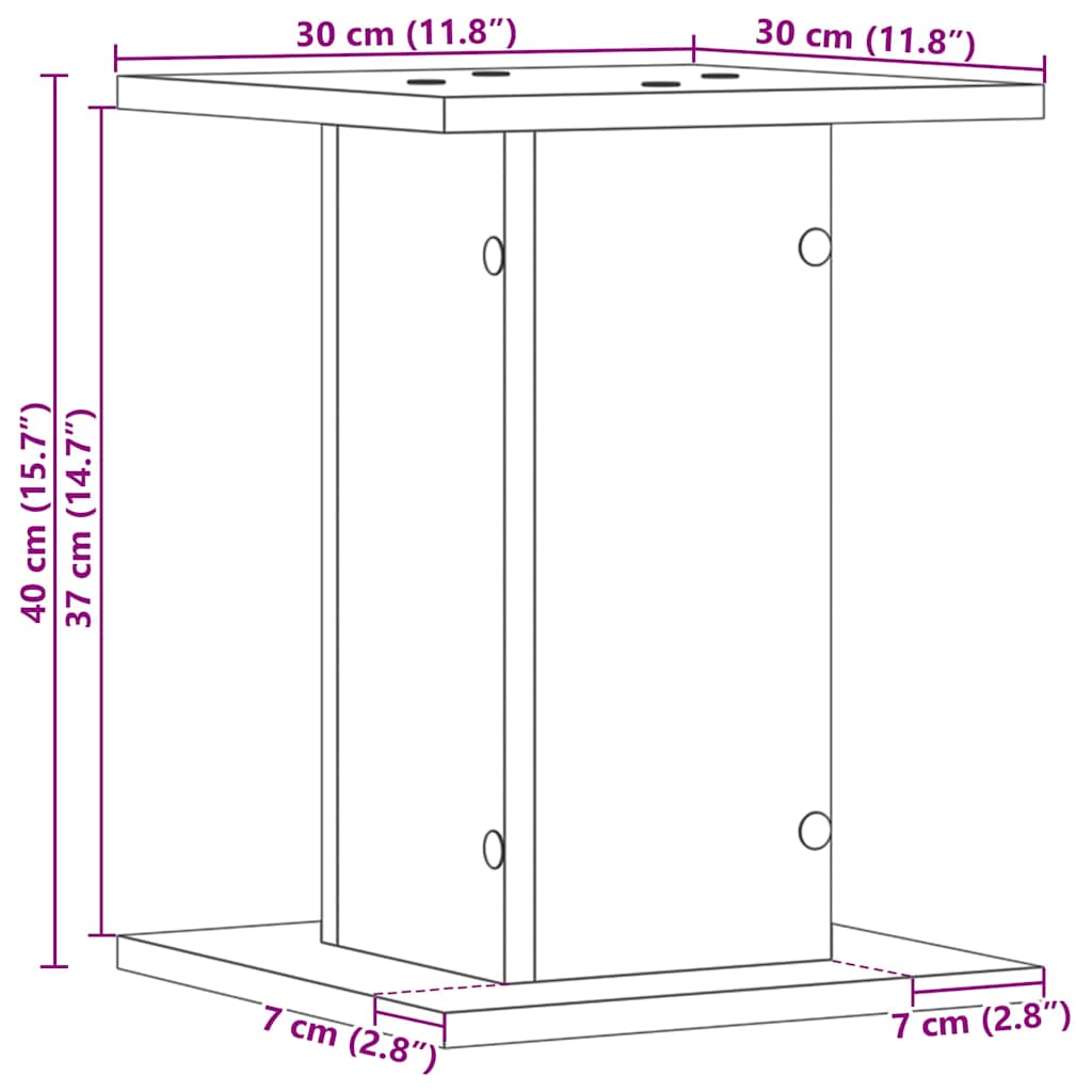 Planteholder 2 stk. Sort eg 30 x 30 x 40 cm Konstrueret træ