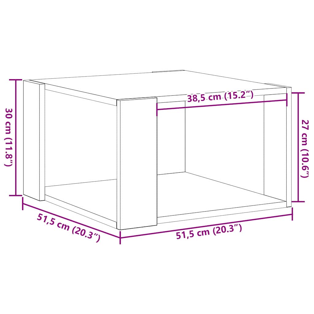 Sofabord Sort eg 51,5 x 51,5 x 30 cm Konstrueret træ