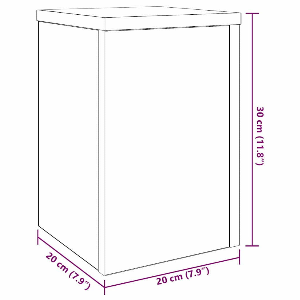 Planteholder 2 pcs Sort eg 20 x 20 x 30 cm Konstrueret træ