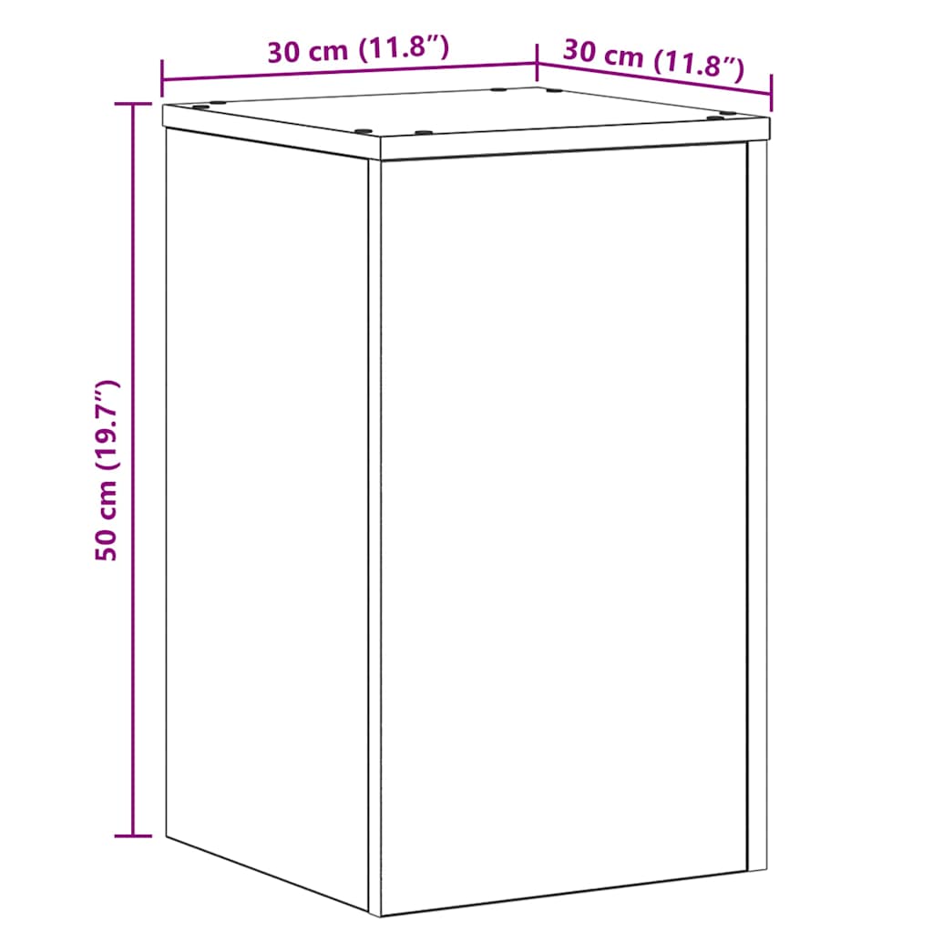 Planteholder 2 pcs Sort eg 30 x 30 x 50 cm Konstrueret træ