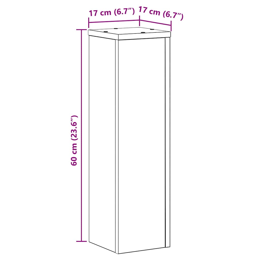 Planteholder 2 pcs Sort eg 17 x 17 x 60 cm Konstrueret træ