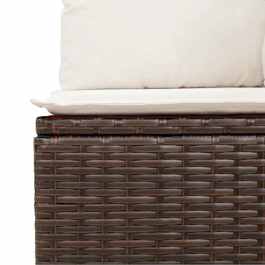 Havesofa Sæt 7 stk. Brun og Creme polyrattan