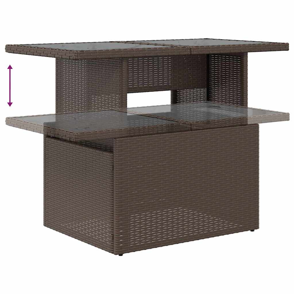Sofa Sæt 7 stk. 6-Antal sæder Brun og Rød polyrattan