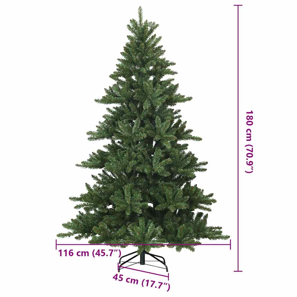 Kunstigt Hinged Juletræ med stativ Grøn 180 cm PVC, stål