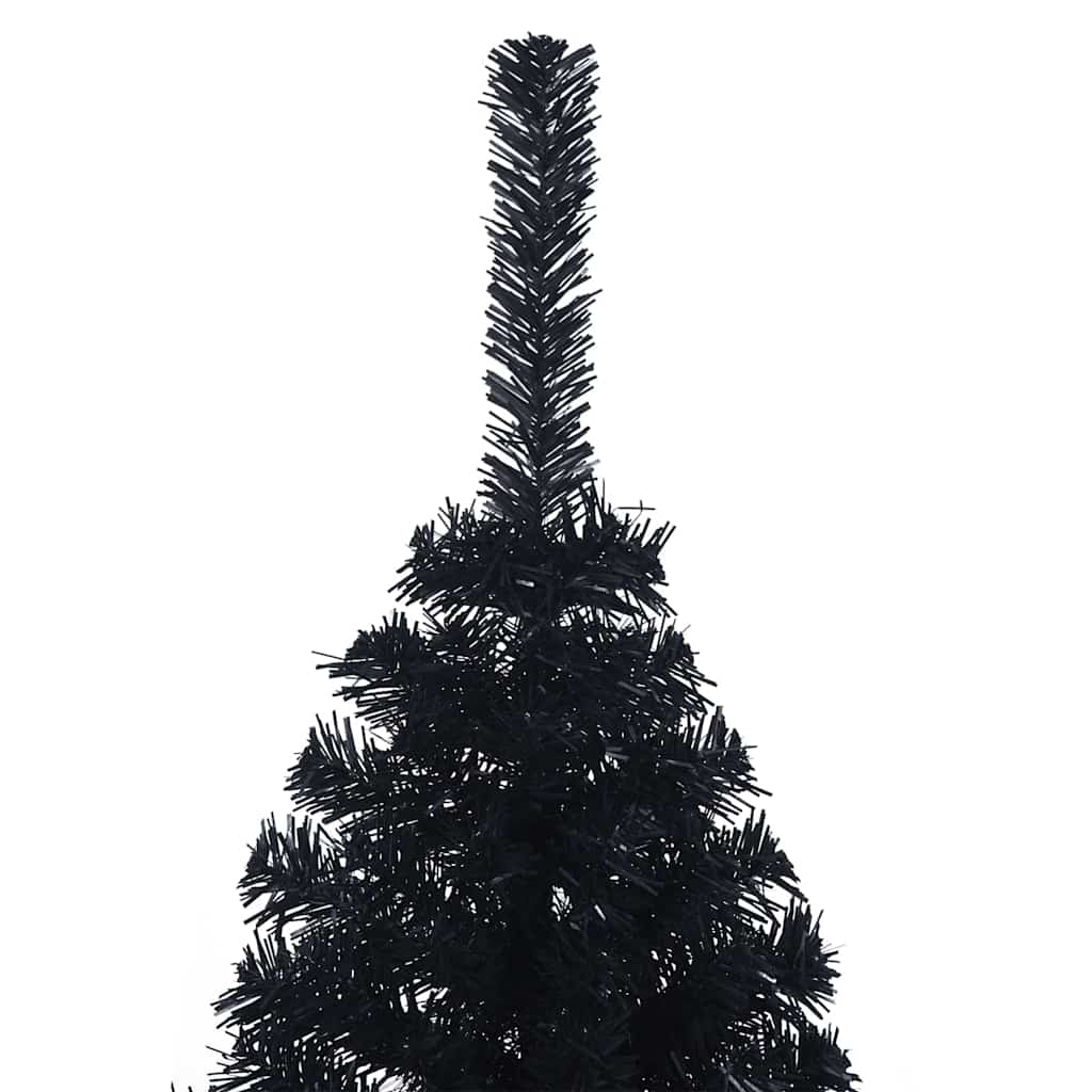 Kunstig Forbelyst Juletræ med 150 LED'er Sort 120 cm PVC