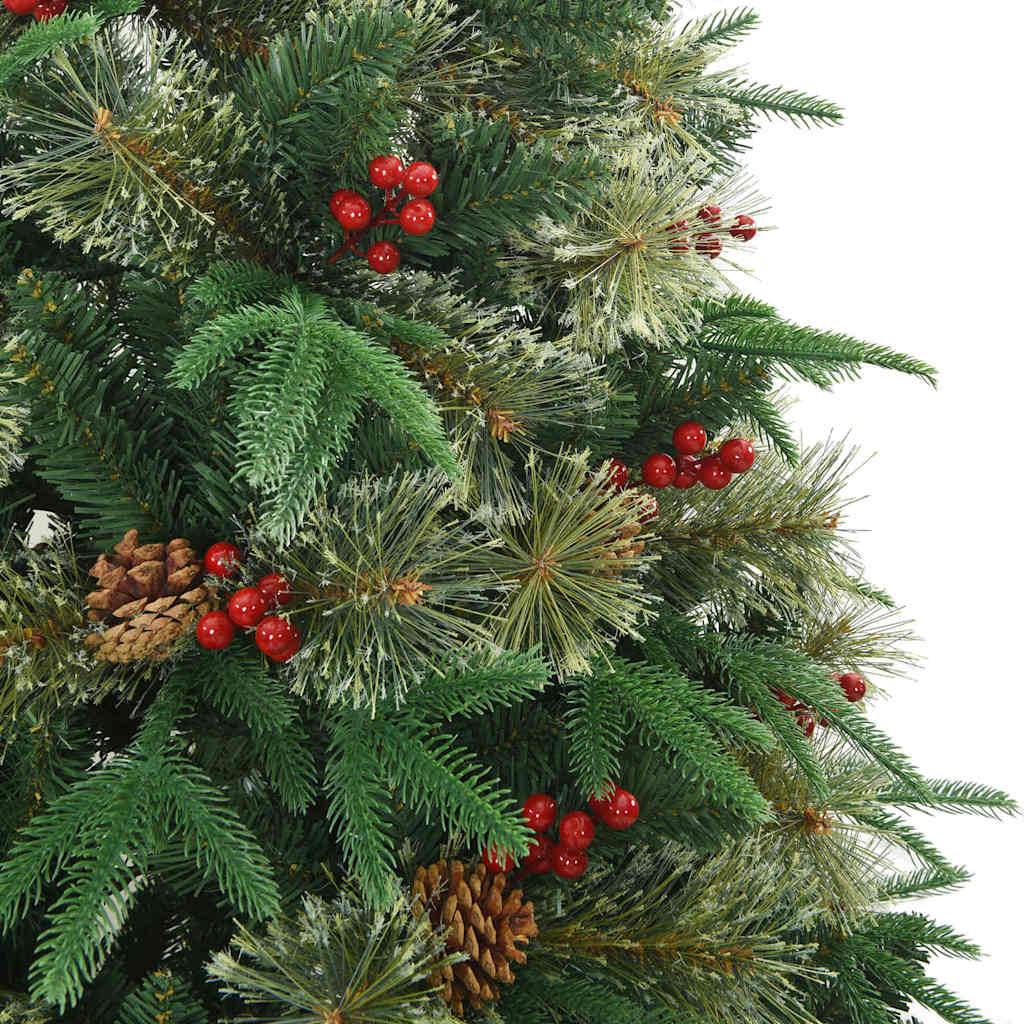 Kunstigt Hinged Juletræ med 300 LED'er Grøn 180 cm PE og PVC
