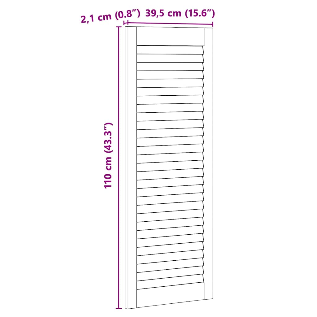 Skabsdør Naturfarvet 110 x 2,1 x 39,5 cm Massiv fyrretræ