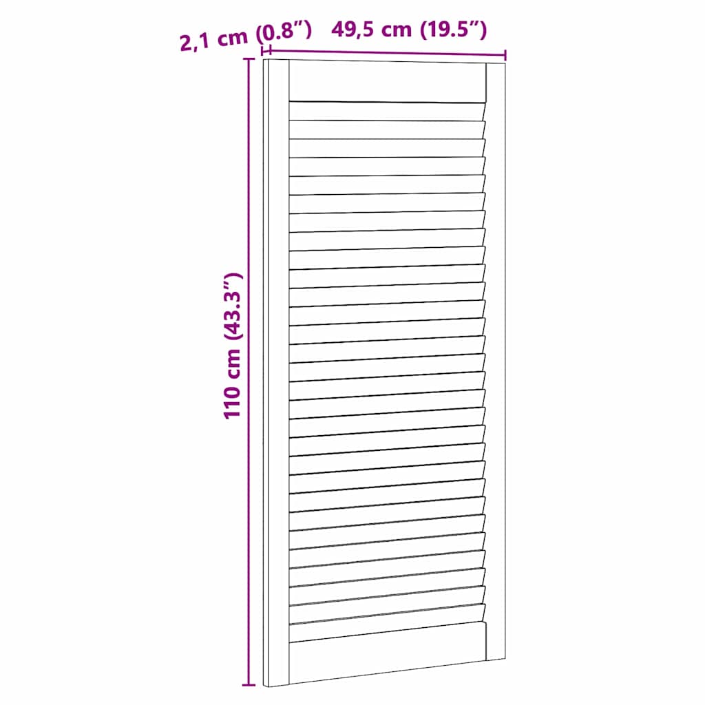 Skabsdør Naturfarvet 49,5 x 2,1 x 110 cm Massiv fyrretræ