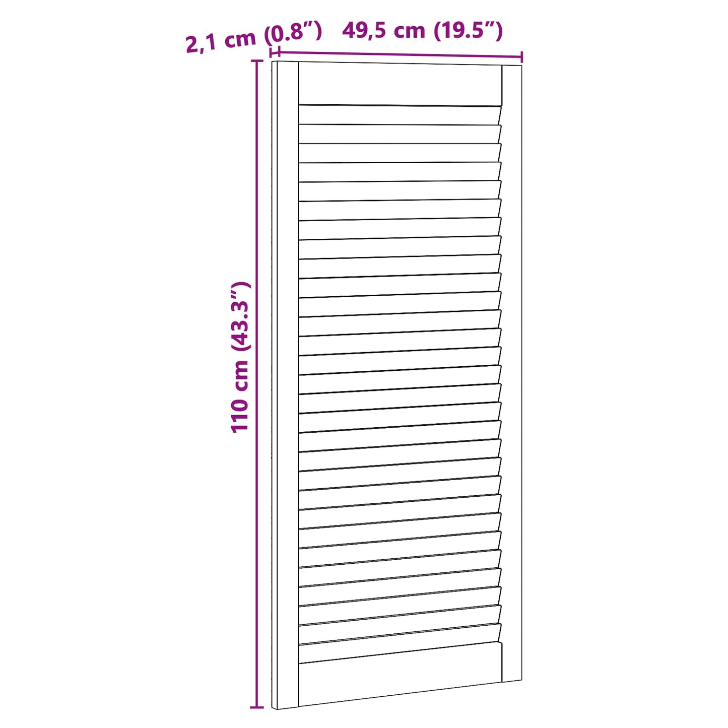 Skabsdør 2 pcs Naturfarvet 49,5 x 2,1 x 110 cm Massiv fyrretræ