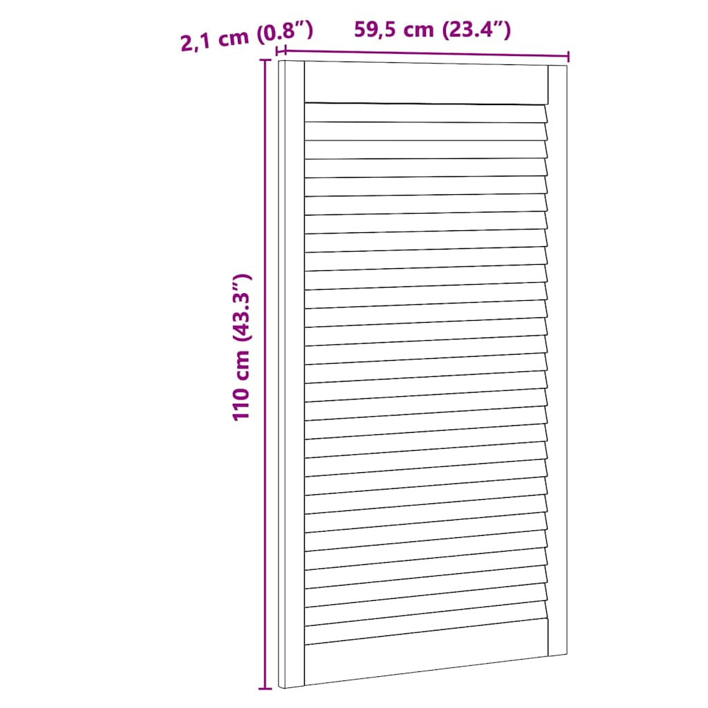 Skabsdør Naturfarvet 110 x 2,1 x 59,5 cm Massivt fyrretræ