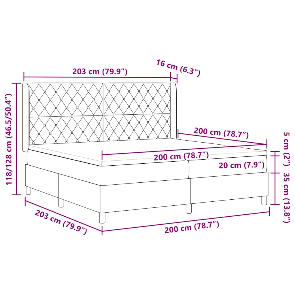 Box spring seng med madras Lysegrå 200 x 200 cm Fløjl