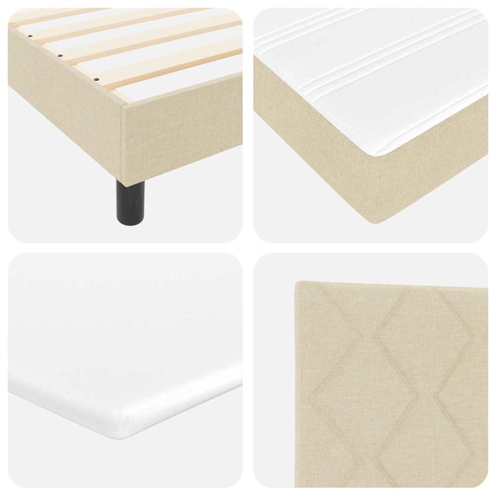 Box spring seng med LED-lysstrimler Creme 120 x 200 cm Stof