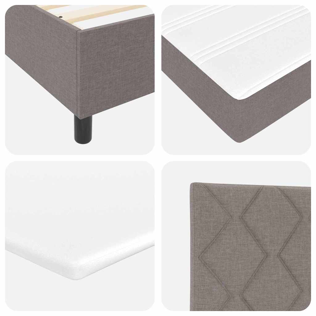 Box spring seng med hovedgærde Gråbrun 120 x 200 cm Stof