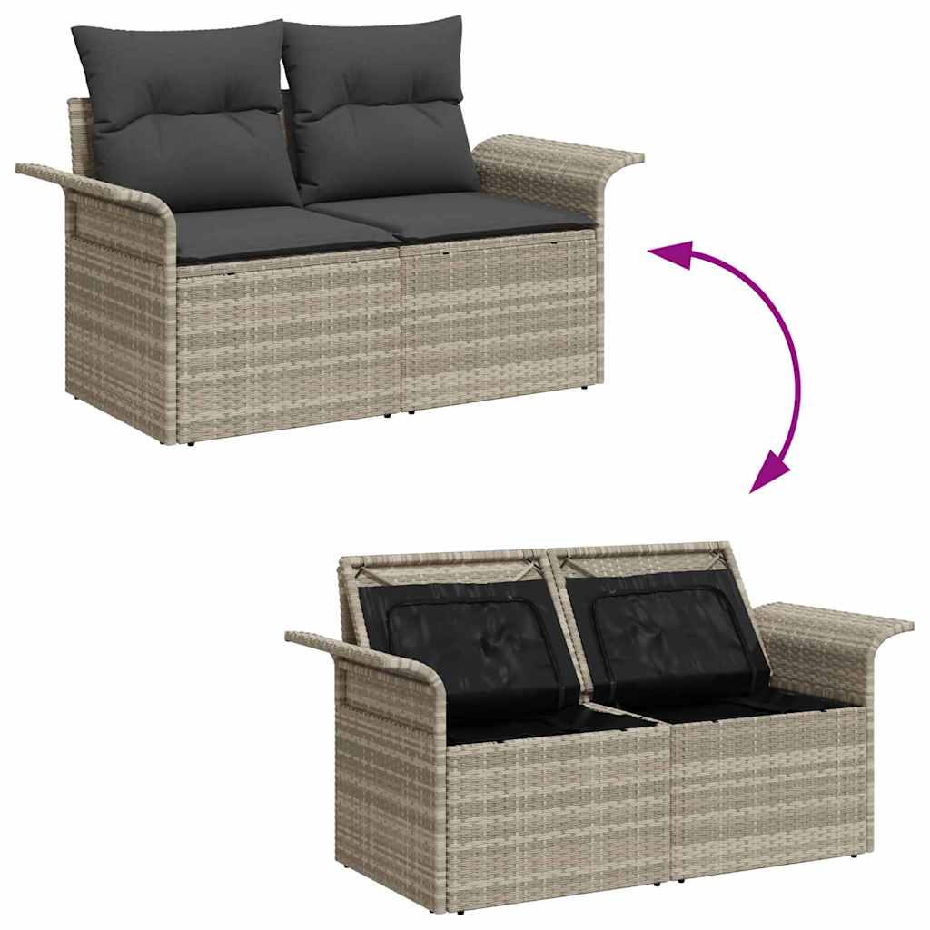 Havesofa Sæt 8 stk. Lysegrå polyrattan