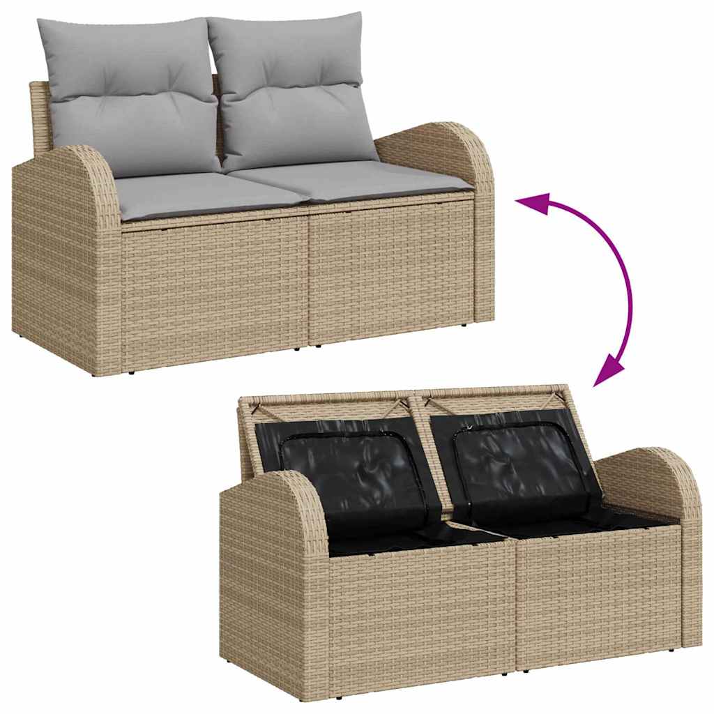 Havesofa Sæt 5 stk. 4-Antal sæder Beige Poly rattan