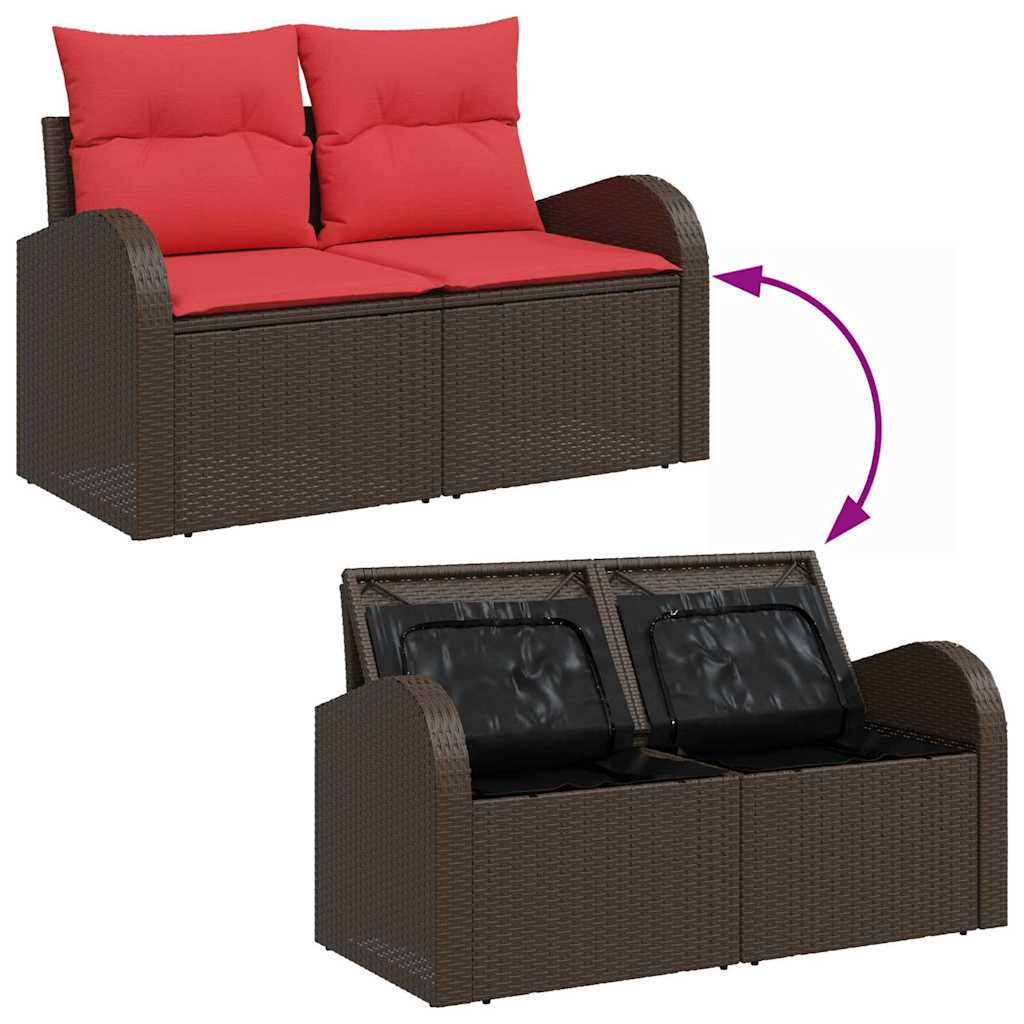 Havesofa Sæt 5 stk. 4-Antal sæder Brun Poly rattan