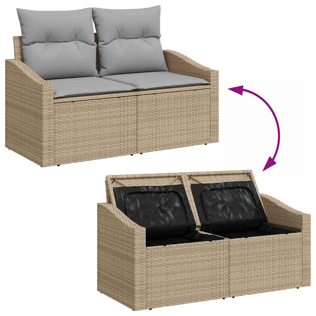 Havesofa Sæt 5 stk. Beige og lys grå