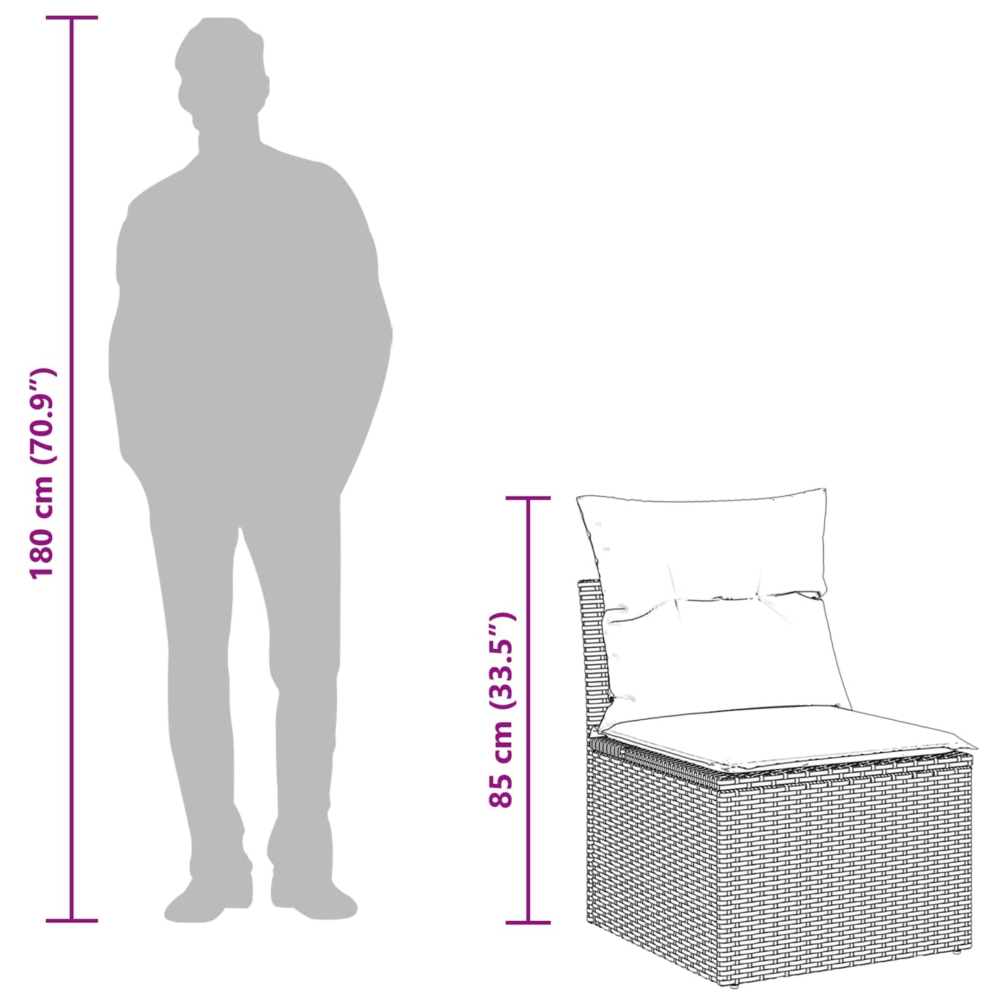 Sofa Sæt med pude med opbevaring Beige og creme polyrattan