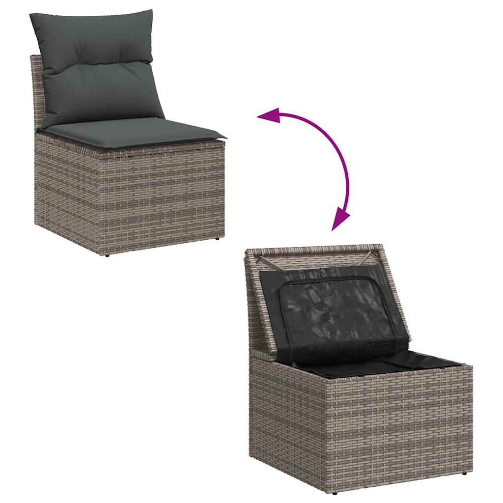 Havesofa Sæt Grå polyrattan