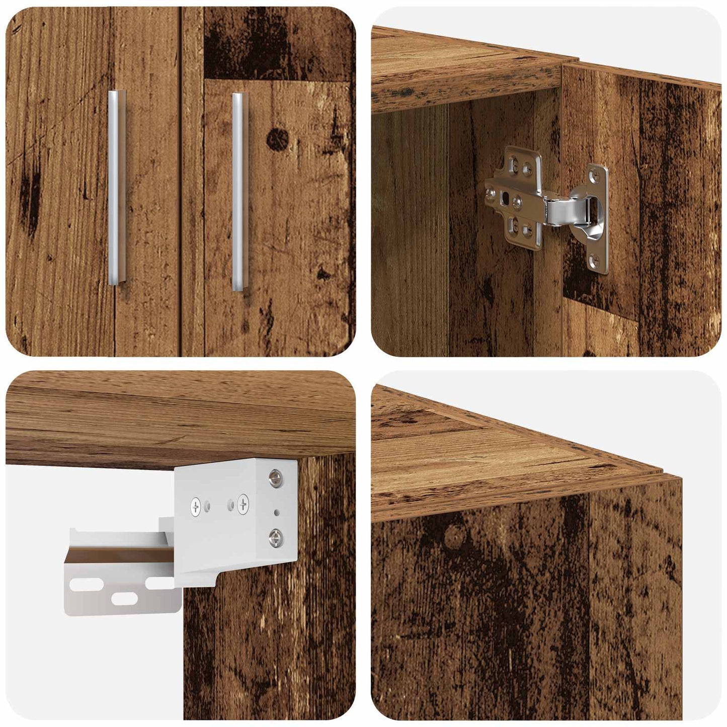 Opbevaringsskab 2 pcs Gammelt træ 70 x 42,5 x 185 cm