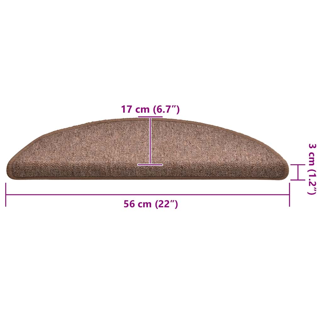trappemåtter 30 stk. 56x17x3 cm brune halvrunde