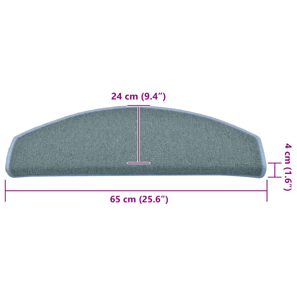 trappemåtter 30 stk. 65 x 24 x 4 cm havblå halvrunde store