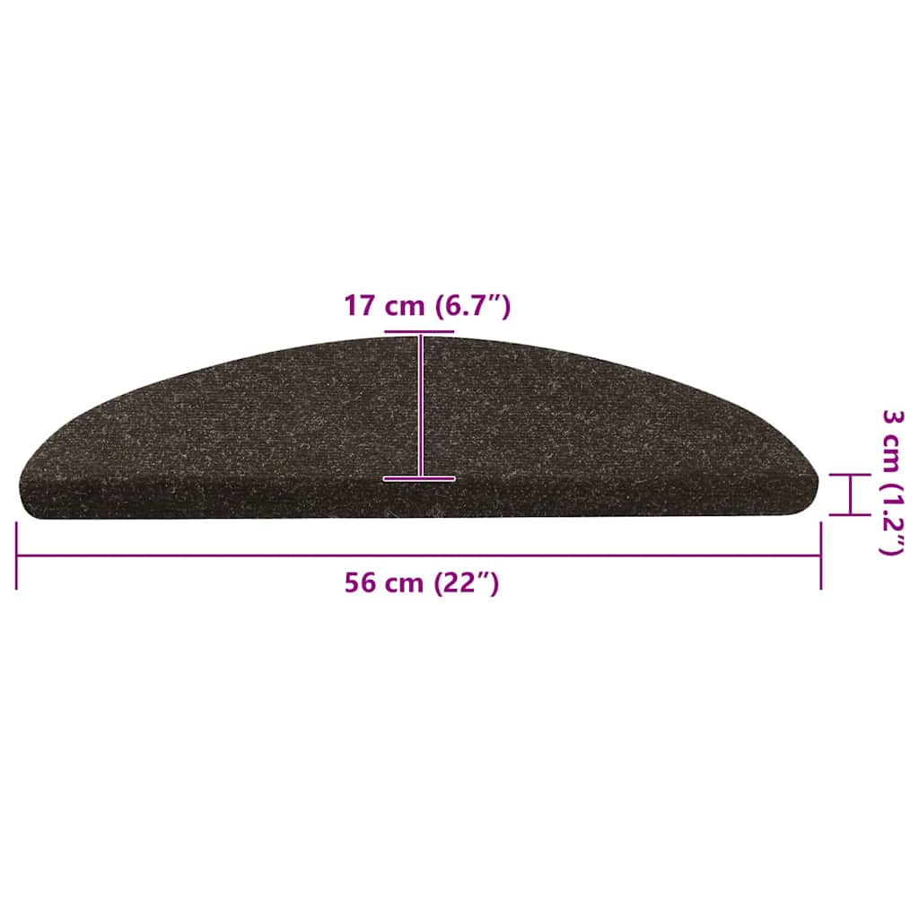 selvklæbende trappemåtter 20 stk. 56x17x3 cm antracitgrå