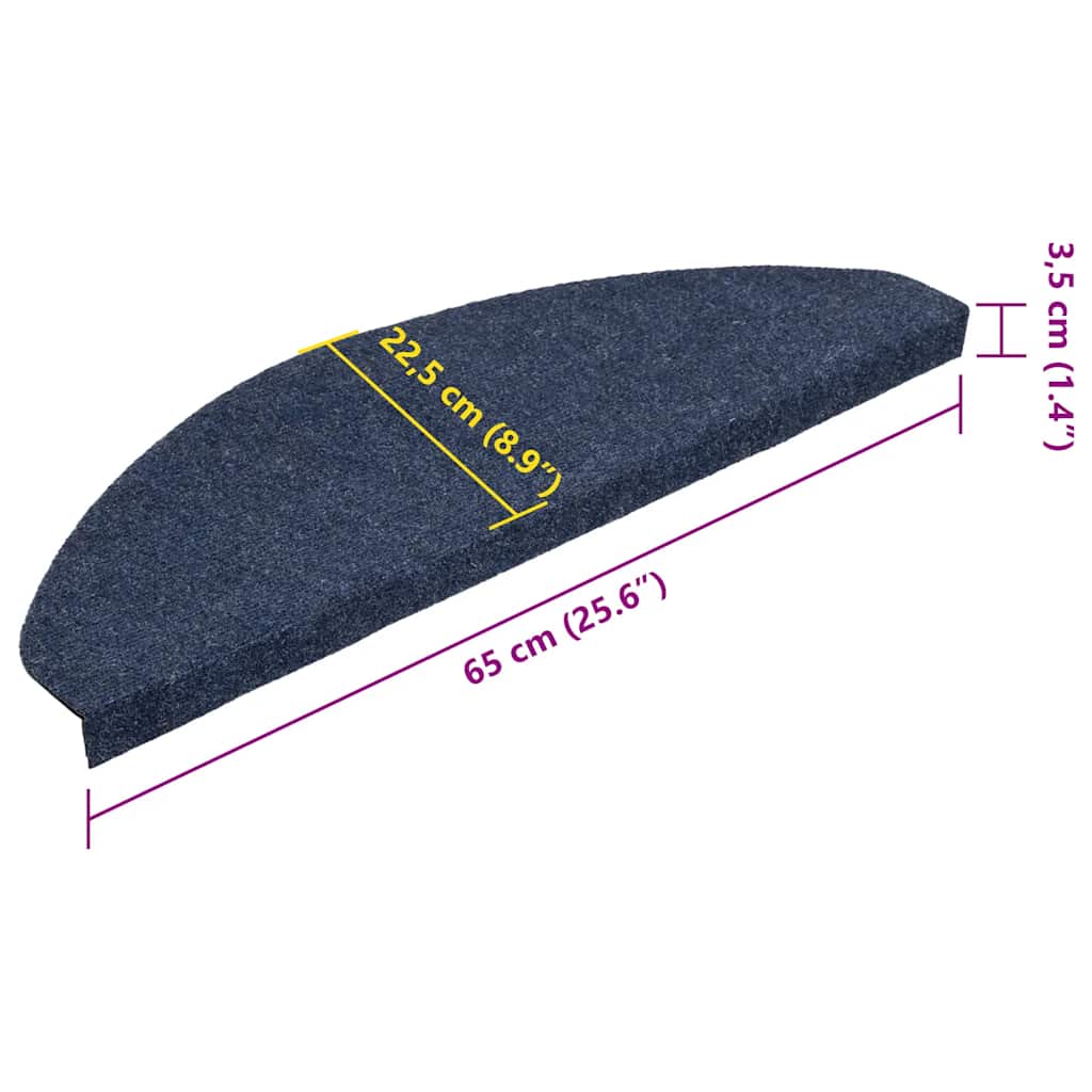 selvklæbende trappemåtter 30 stk. 65x22,5x3,5 cm blå