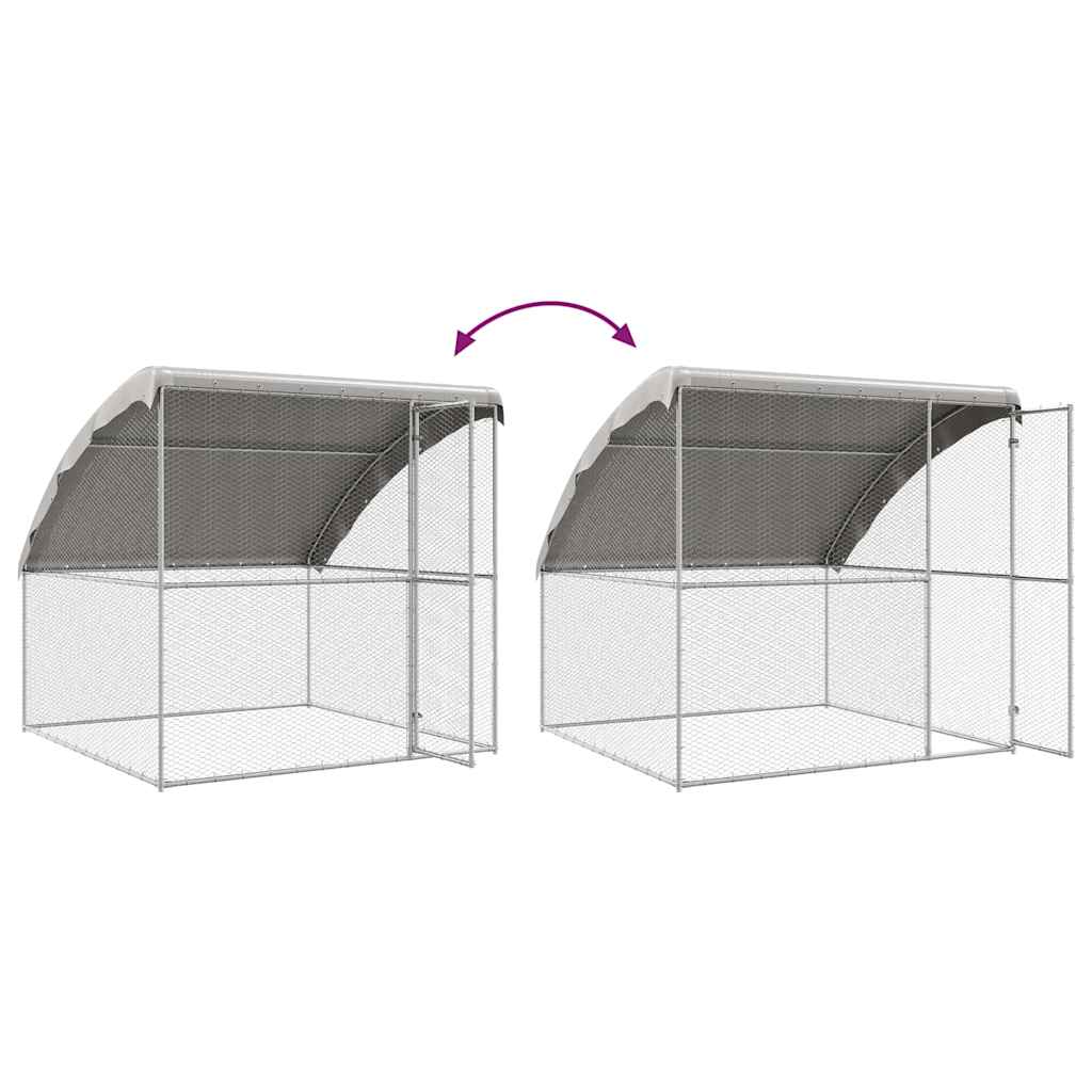 Hønsebur 3 pcs Sølv 600 x 200 x 200 cm Galvaniseret stål