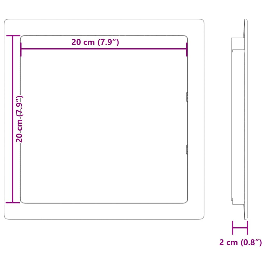 Adgangspaneler 2 pcs Hvid 20 x 20 cm ABS Plastik