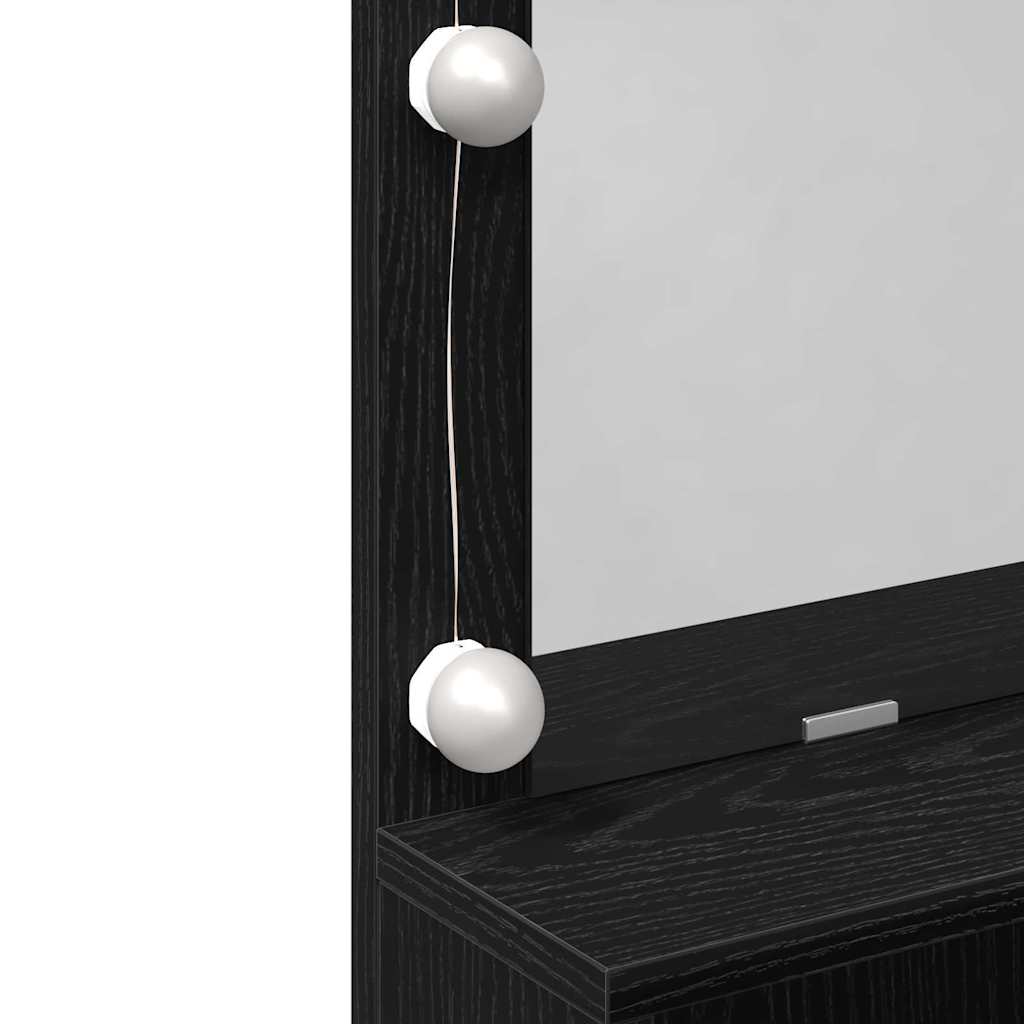 Klædeskab med skuffe Sort eg 80 x 41 x 134,5 cm Konstrueret træ