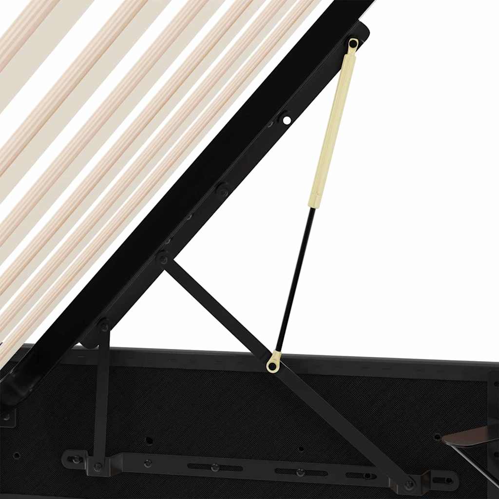 Opbevaringsseng med opbevaring Sort 100 x 190 cm Kunstlæder