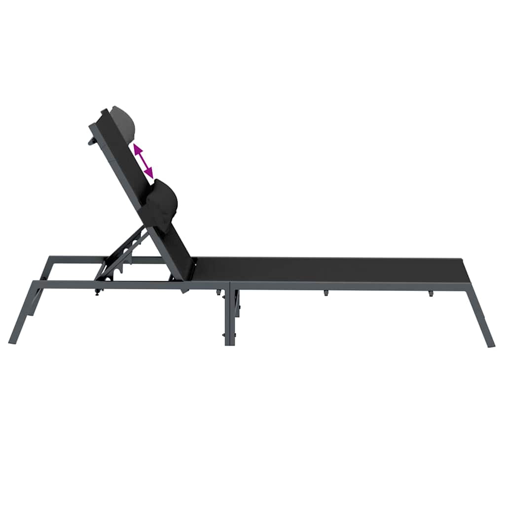 Solseng 1-person Sort og Anthracit 197 x 54 x 86 cm Stål