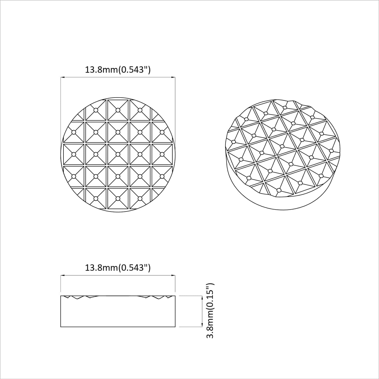 Møbelben puder 2 pcs Sort Ø 14 x 4 mm EVA